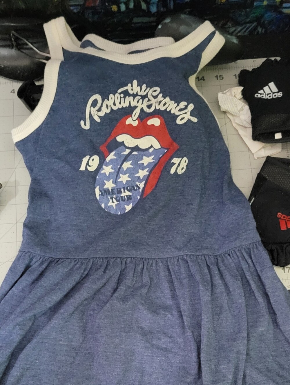the Rolling Stones Kids Blue Graphic Tank Dress